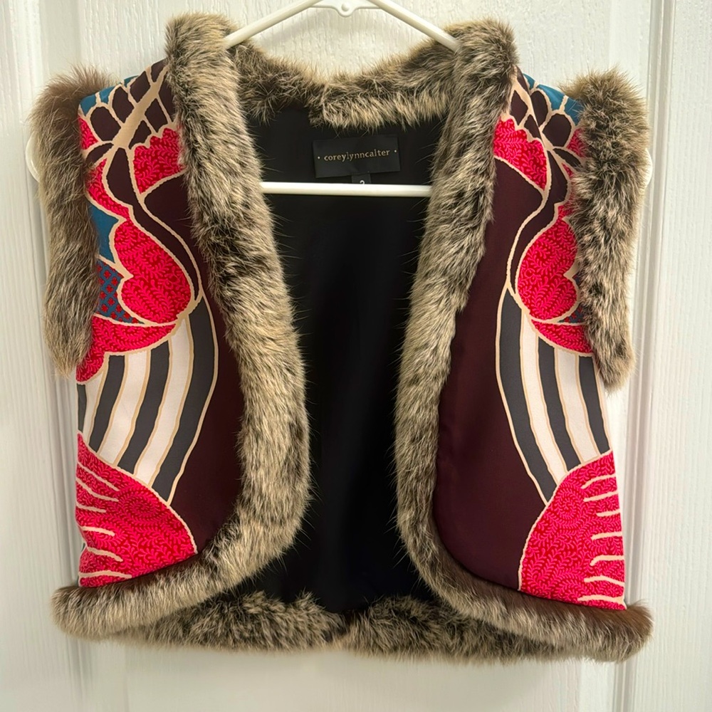 CORY LYNN CALTER fur lined cropped vest